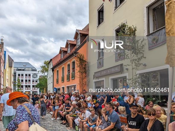 Over 2,000 participants recreate the medieval wedding of Hedwig Jagiellon and George of Bavaria. On July 16, 2023, in Landshut, Bavaria, Ger...