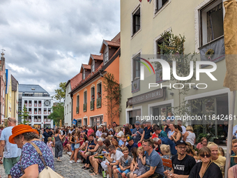 Over 2,000 participants recreate the medieval wedding of Hedwig Jagiellon and George of Bavaria. On July 16, 2023, in Landshut, Bavaria, Ger...