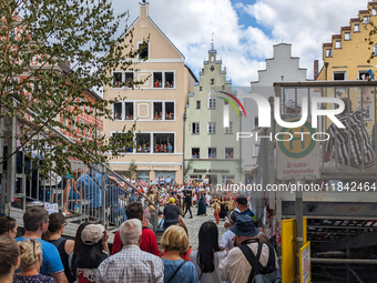 Over 2,000 participants recreate the medieval wedding of Hedwig Jagiellon and George of Bavaria. On July 16, 2023, in Landshut, Bavaria, Ger...