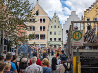 Over 2,000 participants recreate the medieval wedding of Hedwig Jagiellon and George of Bavaria. On July 16, 2023, in Landshut, Bavaria, Ger...