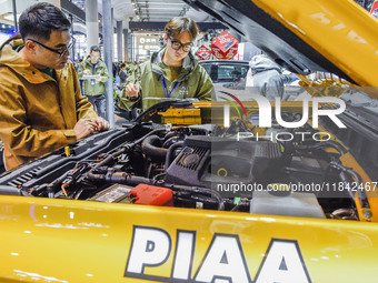 Visitors visit the booth of Ford Motor at the 2024 ASEAN International Auto Show in Nanning, China, on December 7, 2024. (