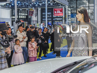 Visitors visit the Jetta booth at the 2024 ASEAN International Auto Show in Nanning, China, on December 7, 2024. (