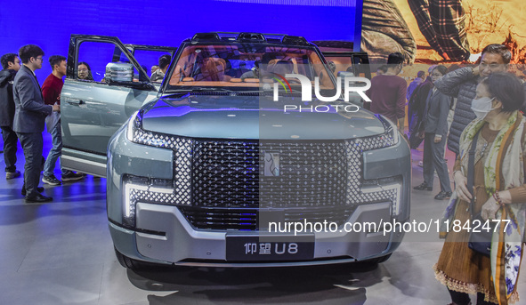 Visitors look at BYD's YANGWANG stand at the 2024 ASEAN International Auto Show in Nanning, China, on December 7, 2024. 