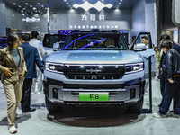 Visitors view a BYD Leopard 8 at the 2024 ASEAN International Auto Show in Nanning, China, on December 7, 2024. (