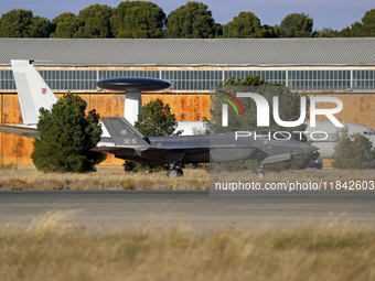 A Lockheed Martin F-35A Lightning II of the Italy Air Force heads to the runway to take off from Los Llanos military air base during the Tac...