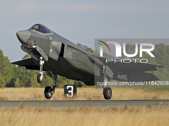 The Lockheed Martin F-35A Lightning II of the Italy Air Force takes off from Los Llanos military air base during the Tactical Leadership Pro...