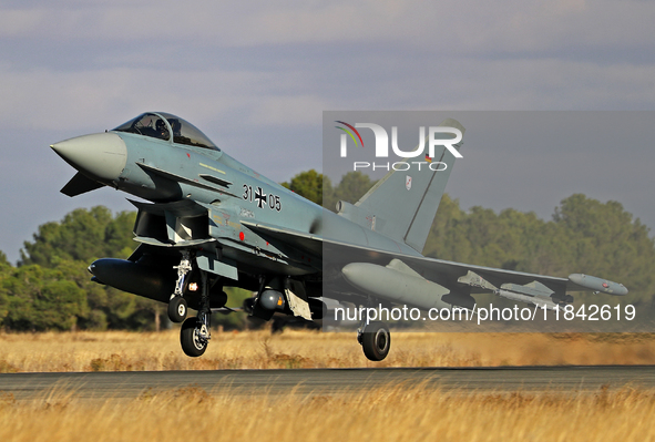 The Eurofighter EF-2000 Typhoon of the Luftwaffe (German Air Force) takes off from Los Llanos military air base during the Tactical Leadersh...