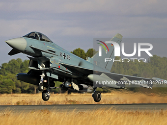 The Eurofighter EF-2000 Typhoon of the Luftwaffe (German Air Force) takes off from Los Llanos military air base during the Tactical Leadersh...