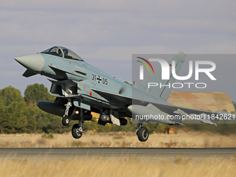 The Eurofighter EF-2000 Typhoon of the Luftwaffe (German Air Force) takes off from Los Llanos military air base during the Tactical Leadersh...