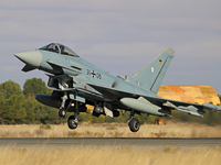 The Eurofighter EF-2000 Typhoon of the Luftwaffe (German Air Force) takes off from Los Llanos military air base during the Tactical Leadersh...