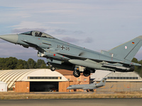 The Eurofighter EF-2000 Typhoon of the Luftwaffe (German Air Force) takes off from Los Llanos military air base during the Tactical Leadersh...