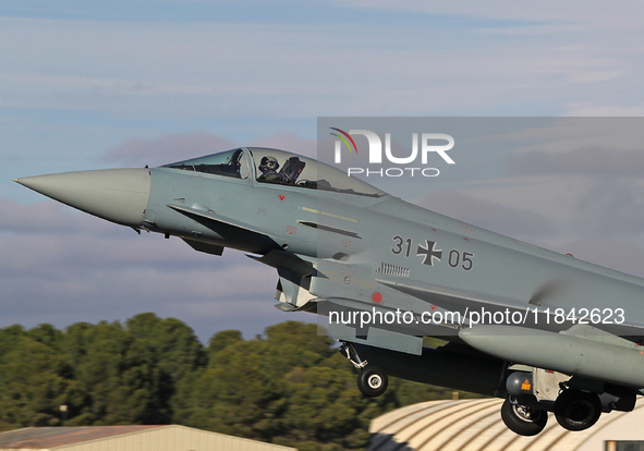 The Eurofighter EF-2000 Typhoon of the Luftwaffe (German Air Force) takes off from Los Llanos military air base during the Tactical Leadersh...