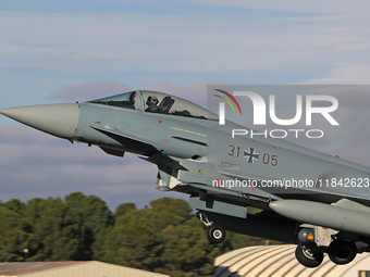 The Eurofighter EF-2000 Typhoon of the Luftwaffe (German Air Force) takes off from Los Llanos military air base during the Tactical Leadersh...