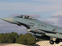 The Eurofighter EF-2000 Typhoon of the Luftwaffe (German Air Force) takes off from Los Llanos military air base during the Tactical Leadersh...