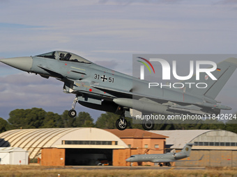 The Eurofighter EF-2000 Typhoon of the Luftwaffe (German Air Force) takes off from Los Llanos military air base during the Tactical Leadersh...