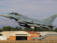 The Eurofighter EF-2000 Typhoon of the Luftwaffe (German Air Force) takes off from Los Llanos military air base during the Tactical Leadersh...