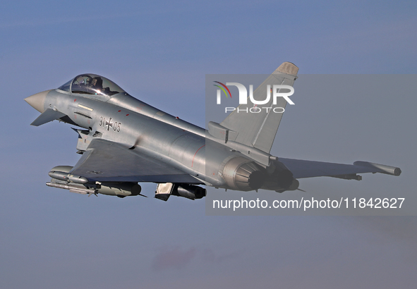 The Eurofighter EF-2000 Typhoon of the Luftwaffe (German Air Force) takes off from Los Llanos military air base during the Tactical Leadersh...