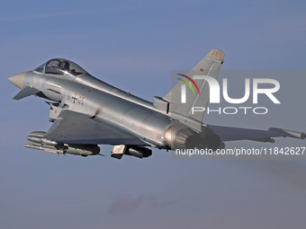 The Eurofighter EF-2000 Typhoon of the Luftwaffe (German Air Force) takes off from Los Llanos military air base during the Tactical Leadersh...