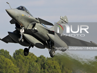 A Dassault Rafale EG of the Hellenic Air Force lands at Los Llanos military air base during the Tactical Leadership Programme in Albacete, S...