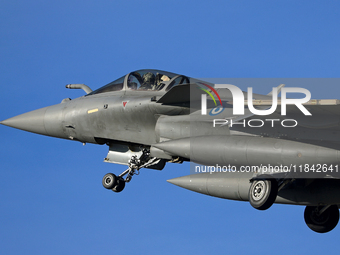 A Dassault Rafale EG of the Hellenic Air Force lands at Los Llanos military air base during the Tactical Leadership Programme in Albacete, S...