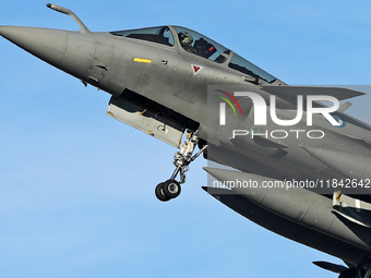 A Dassault Rafale EG of the Hellenic Air Force lands at Los Llanos military air base during the Tactical Leadership Programme in Albacete, S...