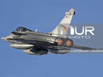 A Dassault Rafale EG of the Hellenic Air Force lands at Los Llanos military air base during the Tactical Leadership Programme in Albacete, S...