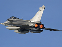 A Dassault Rafale EG of the Hellenic Air Force lands at Los Llanos military air base during the Tactical Leadership Programme in Albacete, S...