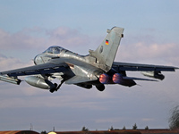 A Panavia Tornado IDS of the Luftwaffe (German Air Force) takes off from Los Llanos military air base during the Tactical Leadership Program...