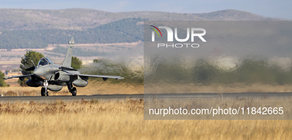 A Dassault Rafale EG of the Hellenic Air Force takes off from Los Llanos military air base during the Tactical Leadership Programme in Albac...