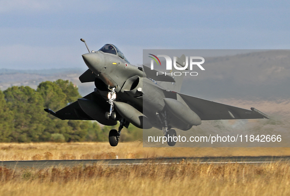 A Dassault Rafale EG of the Hellenic Air Force takes off from Los Llanos military air base during the Tactical Leadership Programme in Albac...