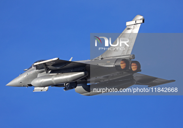 A Dassault Rafale EG of the Hellenic Air Force takes off from Los Llanos military air base during the Tactical Leadership Programme in Albac...