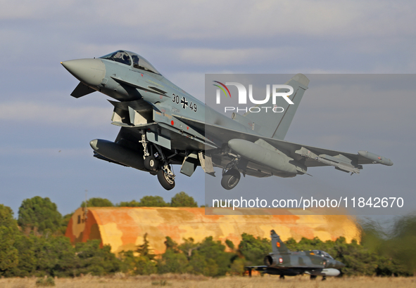 The Eurofighter EF-2000 Typhoon of the Luftwaffe (German Air Force) takes off from Los Llanos military air base during the Tactical Leadersh...