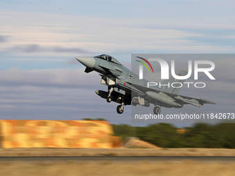 The Eurofighter EF-2000 Typhoon of the Luftwaffe (German Air Force) takes off from Los Llanos military air base during the Tactical Leadersh...