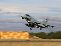 The Eurofighter EF-2000 Typhoon of the Luftwaffe (German Air Force) takes off from Los Llanos military air base during the Tactical Leadersh...