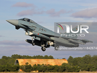 The Eurofighter EF-2000 Typhoon of the Luftwaffe (German Air Force) takes off from Los Llanos military air base during the Tactical Leadersh...