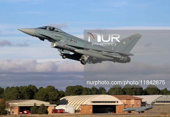 The Eurofighter EF-2000 Typhoon of the Luftwaffe (German Air Force) takes off from Los Llanos military air base during the Tactical Leadersh...