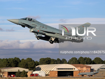 The Eurofighter EF-2000 Typhoon of the Luftwaffe (German Air Force) takes off from Los Llanos military air base during the Tactical Leadersh...