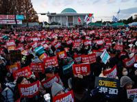 Citizens gather in Yeouido, South Korea, on December 7, 2024, to demand the impeachment and resignation of President Yoon Suk Yeol. Yoon's a...