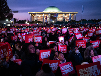 Citizens gather in Yeouido, South Korea, on December 7, 2024, to demand the impeachment and resignation of President Yoon Suk Yeol. Yoon's a...