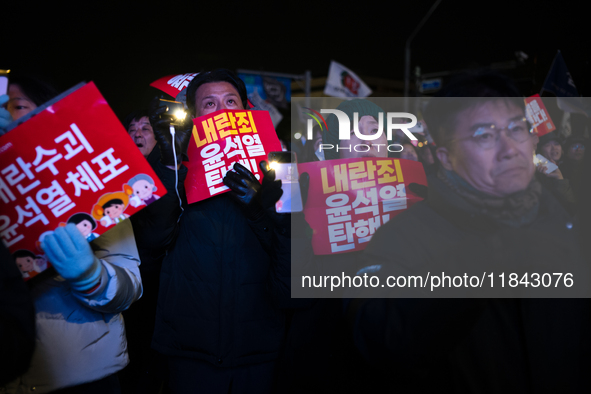 Nearly one million citizens gather in front of the National Assembly in Yeouido, Seoul, South Korea, on December 7, 2024, in support of impe...