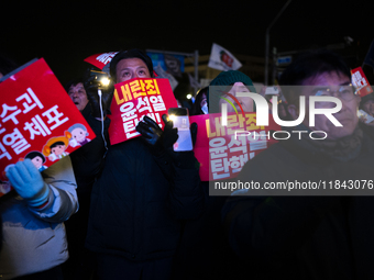 Nearly one million citizens gather in front of the National Assembly in Yeouido, Seoul, South Korea, on December 7, 2024, in support of impe...