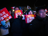 Nearly one million citizens gather in front of the National Assembly in Yeouido, Seoul, South Korea, on December 7, 2024, in support of impe...