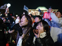 Nearly one million citizens gather in front of the National Assembly in Yeouido, Seoul, South Korea, on December 7, 2024, in support of impe...