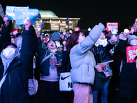 Nearly one million citizens gather in front of the National Assembly in Yeouido, Seoul, South Korea, on December 7, 2024, in support of impe...