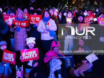 Nearly one million citizens gather in front of the National Assembly in Yeouido, Seoul, South Korea, on December 7, 2024, in support of impe...