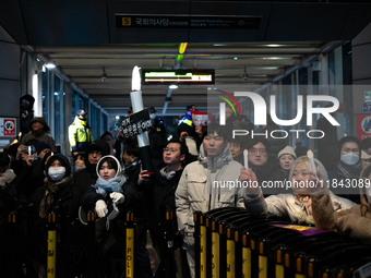 Nearly one million citizens gather in front of the National Assembly in Yeouido, Seoul, South Korea, on December 7, 2024, in support of impe...