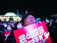 Nearly one million citizens gather in front of the National Assembly in Yeouido, Seoul, South Korea, on December 7, 2024, in support of impe...