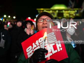 Nearly one million citizens gather in front of the National Assembly in Yeouido, Seoul, South Korea, on December 7, 2024, in support of impe...