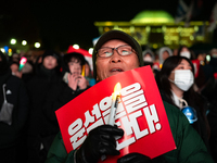 Nearly one million citizens gather in front of the National Assembly in Yeouido, Seoul, South Korea, on December 7, 2024, in support of impe...