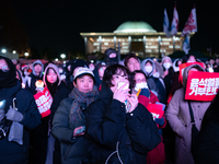 Nearly one million citizens gather in front of the National Assembly in Yeouido, Seoul, South Korea, on December 7, 2024, in support of impe...